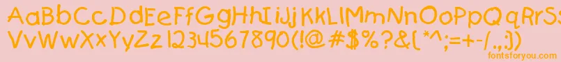 Teslic`sdocument Font – Orange Fonts on Pink Background